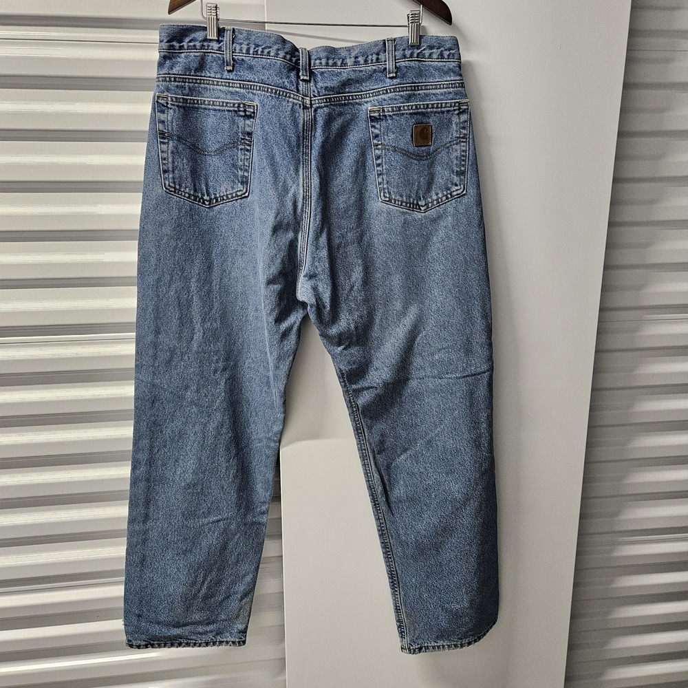 Carhartt B172 DST Jeans Mens 39x31 Relaxed Fit Blue Workwear Made Mexico